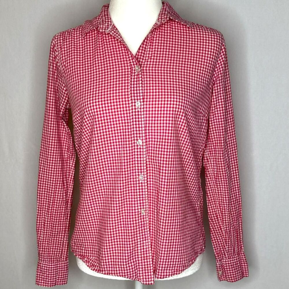 H&M gingham picnic button up shirt